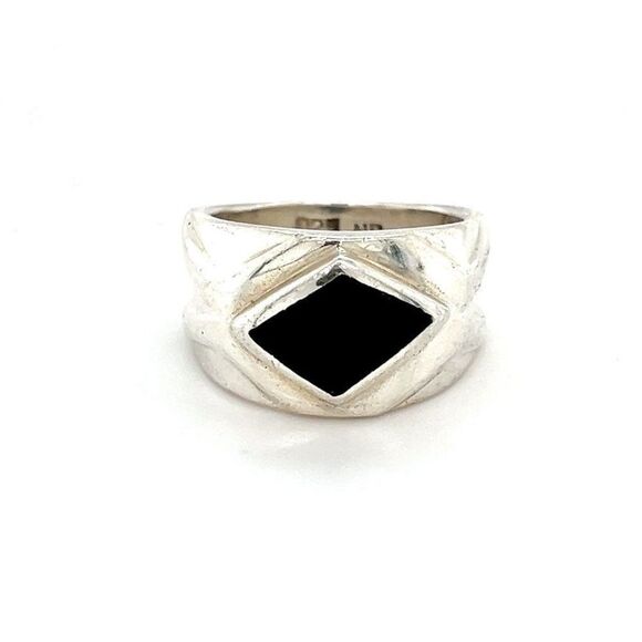 Thick Sterling Silver 925 Black Onyx Ring
